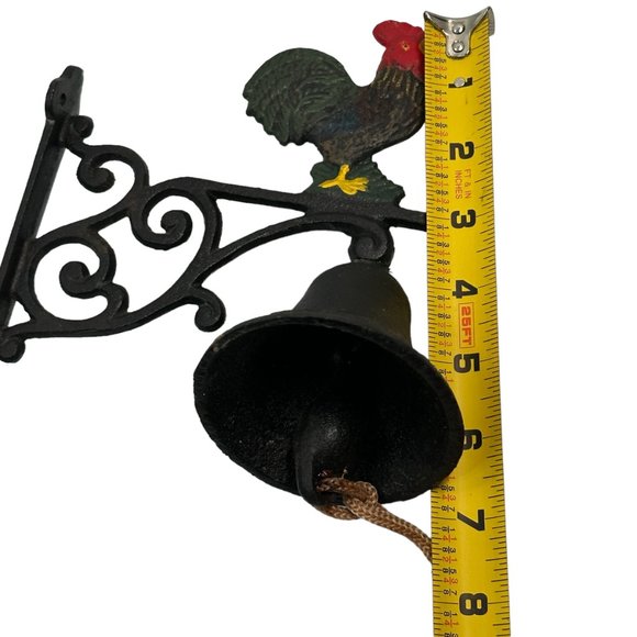 Rustic Cast Iron Rooster Traditional Farmhouse Dinner Bell - Picture 15 of 16